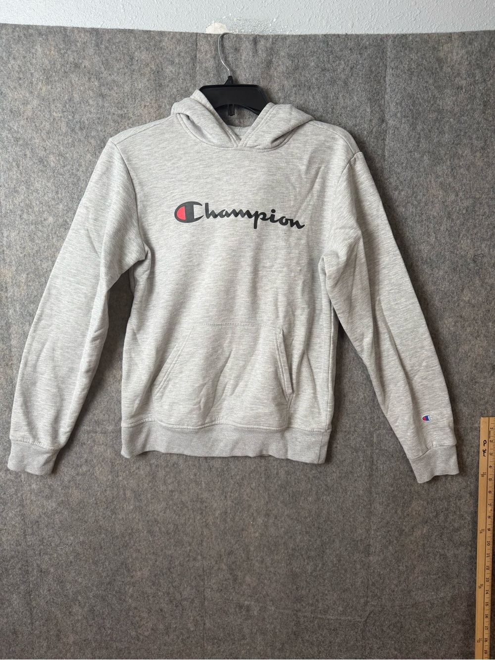Champion‎ Youth 18/20 Gray Pullover Hooded Sweatshirt